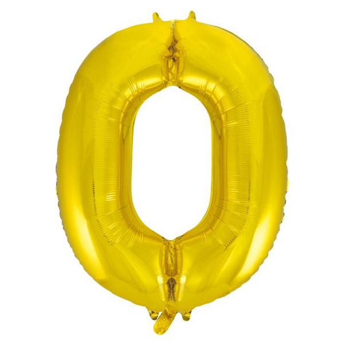 Шары фольга Цифры 40' Золото '0' 100 см.