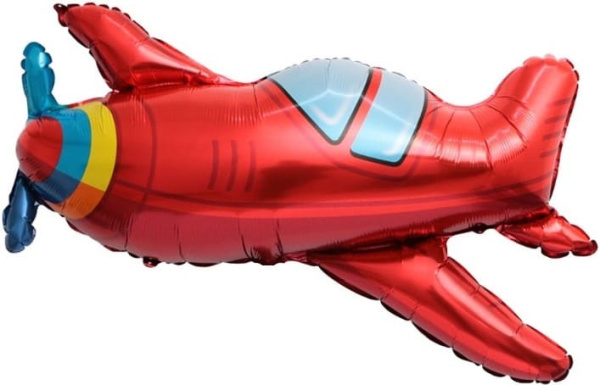 Шар фольга (38'';97 см) Фигура, Самолет, Красный, 1 шт., 180634