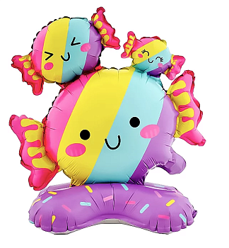 Шар 3D (19''/48 см) Фигура на подставке, Конфетки, 1 шт. в уп. 26020